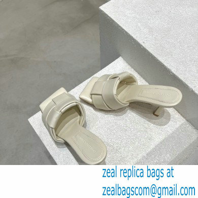 Bottega Veneta Padded Intreccio leather Patch Heel Mules White 2023