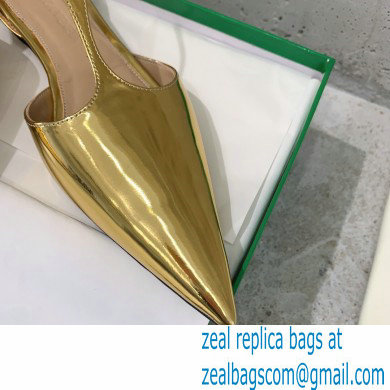Bottega Veneta Rocket T-Bar Ballerina Flats Laminated Leather Gold 2023 - Click Image to Close