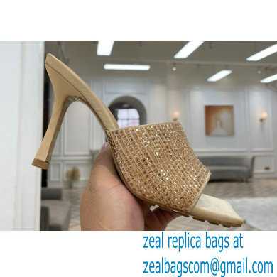 Bottega Veneta Stretch Strass-embellished silk Mules Beige 2023