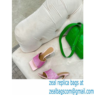 Bottega Veneta Stretch Strass-embellished silk Mules Pink 2023