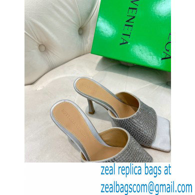 Bottega Veneta Stretch Strass-embellished silk Mules Silver 2023