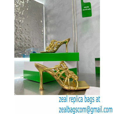 Bottega Veneta Stretch Twist Mules Metallic Gold 2023