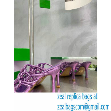 Bottega Veneta Stretch Twist Mules Metallic Purple 2023 - Click Image to Close