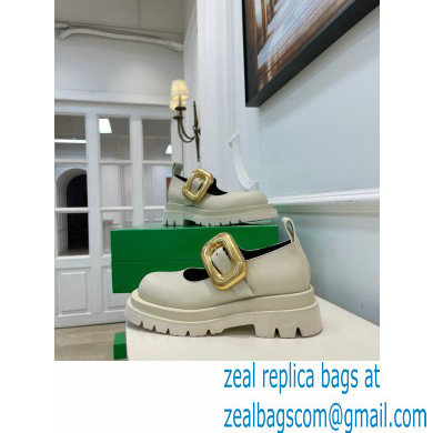 Bottega Veneta leather Lug Mary-Jane flats White 2023 - Click Image to Close