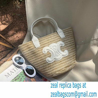 CELINE RAFFIA TRIOMPHE tote bag WHITE 2023 - Click Image to Close