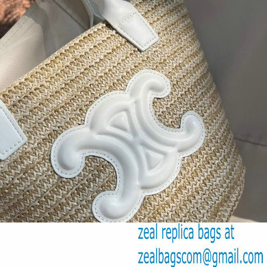 CELINE RAFFIA TRIOMPHE tote bag WHITE 2023