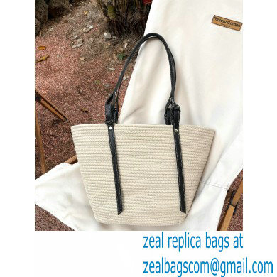 CELINE raffia TRIOMPHE shopping tote bag white 2023