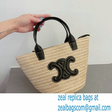 CELINE raffia TRIOMPHE tote bag black 2023