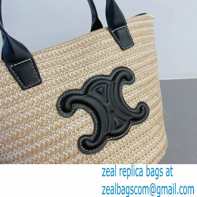 CELINE raffia TRIOMPHE tote bag black 2023