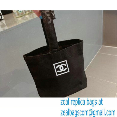 CHANEL VINTAGE CC CANVAS BAG black 2023