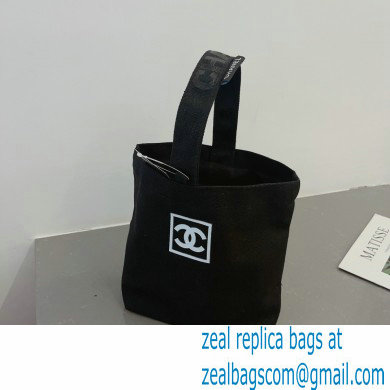 CHANEL VINTAGE CC CANVAS BAG black 2023