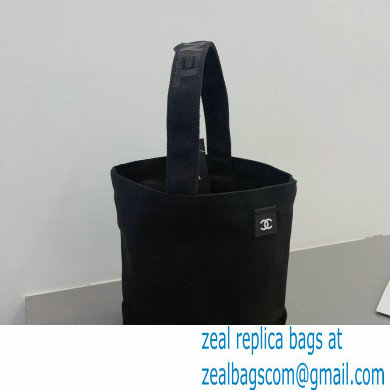 CHANEL VINTAGE CC CANVAS BAG black 2023