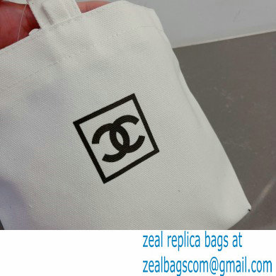 CHANEL VINTAGE CC CANVAS BAG white 2023