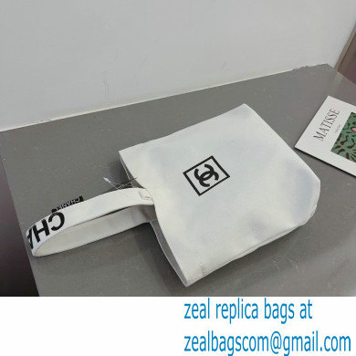 CHANEL VINTAGE CC CANVAS BAG white 2023