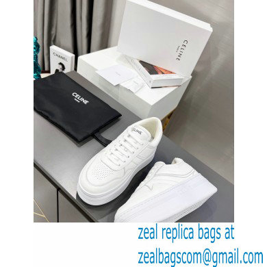 Celine Block Sneakers With Wedge OUTSOLE In Calfskin White 2023 - Click Image to Close