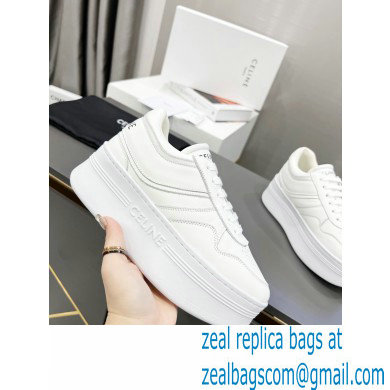 Celine Block Sneakers With Wedge OUTSOLE In Calfskin White 2023