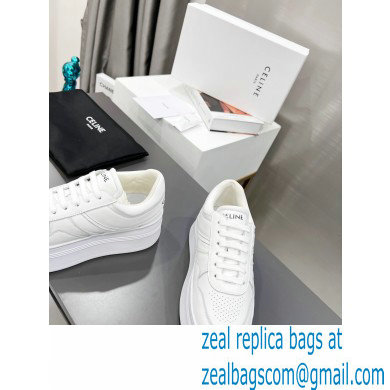 Celine Block Sneakers With Wedge OUTSOLE In Calfskin White 2023 - Click Image to Close