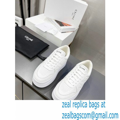 Celine Block Sneakers With Wedge OUTSOLE In Calfskin White 2023