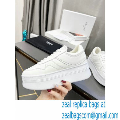 Celine Block Sneakers With Wedge OUTSOLE In Calfskin White 2023