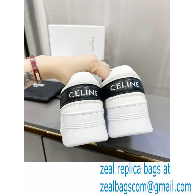 Celine Block Sneakers With Wedge OUTSOLE In Calfskin White/Black 2023