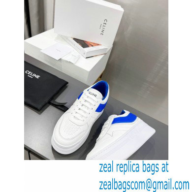 Celine Block Sneakers With Wedge OUTSOLE In Calfskin White/Blue 2023