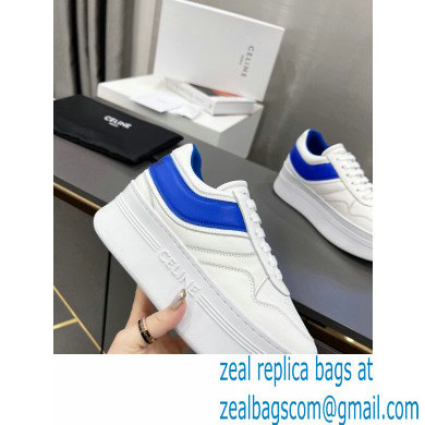 Celine Block Sneakers With Wedge OUTSOLE In Calfskin White/Blue 2023
