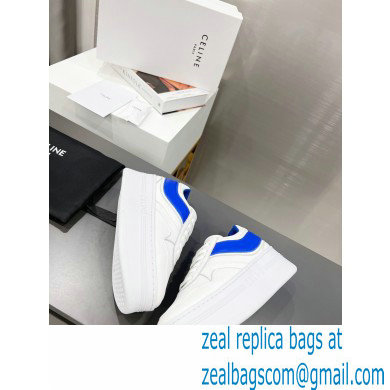 Celine Block Sneakers With Wedge OUTSOLE In Calfskin White/Blue 2023