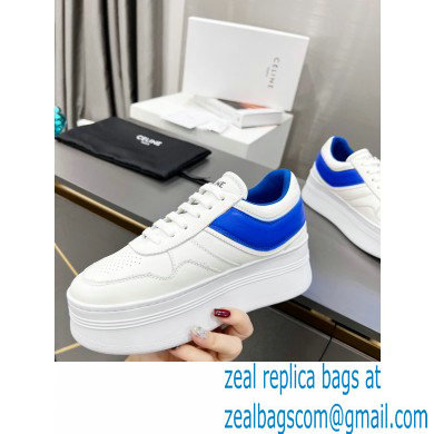 Celine Block Sneakers With Wedge OUTSOLE In Calfskin White/Blue 2023