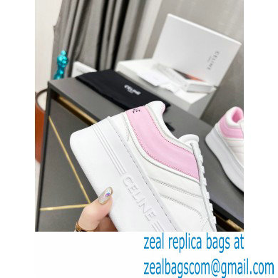 Celine Block Sneakers With Wedge OUTSOLE In Calfskin White/Pink 2023