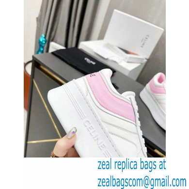 Celine Block Sneakers With Wedge OUTSOLE In Calfskin White/Pink 2023 - Click Image to Close