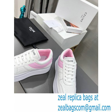 Celine Block Sneakers With Wedge OUTSOLE In Calfskin White/Pink 2023