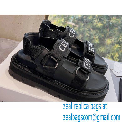 Celine Bulky Outdoor Sandals In Calfskin Black 2023