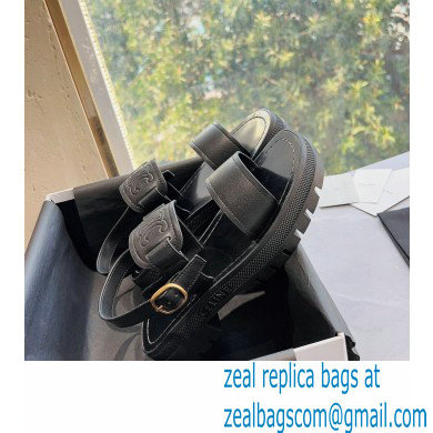 Celine CLEA TRIOMPHE Sandals In Calfskin Black 2023