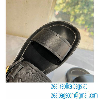 Celine CLEA TRIOMPHE Sandals In Calfskin Black 2023