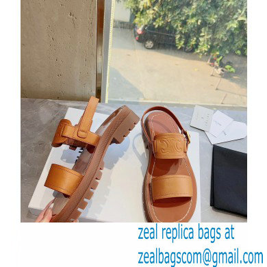 Celine CLEA TRIOMPHE Sandals In Calfskin Brown 2023