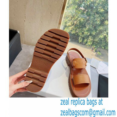 Celine CLEA TRIOMPHE Sandals In Calfskin Brown 2023 - Click Image to Close