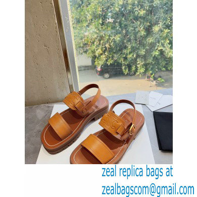 Celine CLEA TRIOMPHE Sandals In Calfskin Brown 2023