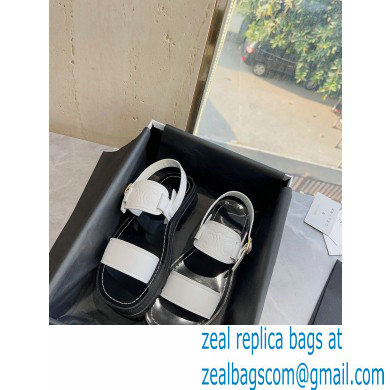 Celine CLEA TRIOMPHE Sandals In Calfskin White 2023