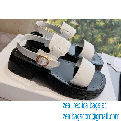 Celine CLEA TRIOMPHE Sandals In Calfskin White 2023