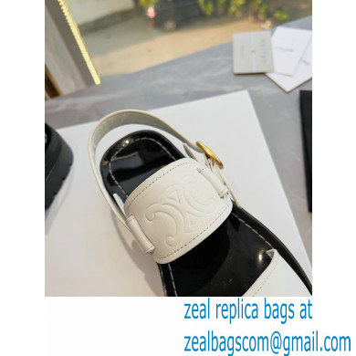 Celine CLEA TRIOMPHE Sandals In Calfskin White 2023