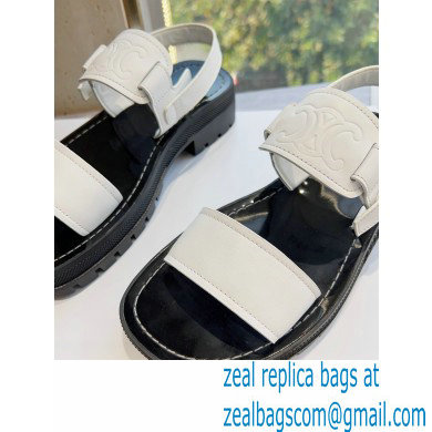 Celine CLEA TRIOMPHE Sandals In Calfskin White 2023