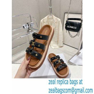 Celine Slides Tippi In Calfskin Black 2023