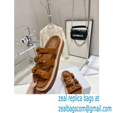 Celine Slides Tippi In Calfskin Brown 2023 - Click Image to Close