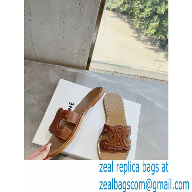 Celine TRIOMPHE Mules In Calfskin Brown 2023