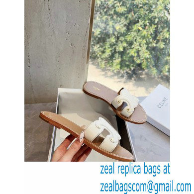 Celine TRIOMPHE Mules In Calfskin White 2023