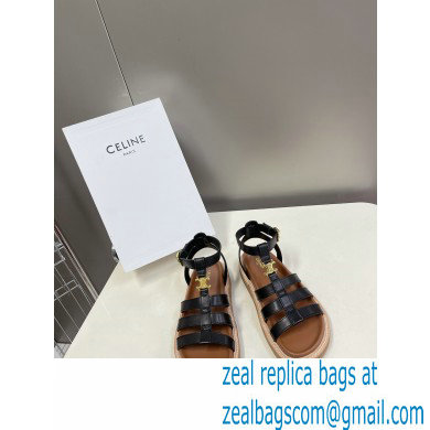 Celine TRIOMPHE Sandals In Calfskin Black 2023