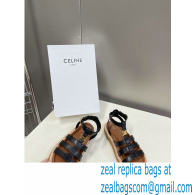 Celine TRIOMPHE Sandals In Calfskin Black 2023