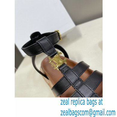 Celine TRIOMPHE Sandals In Calfskin Black 2023 - Click Image to Close