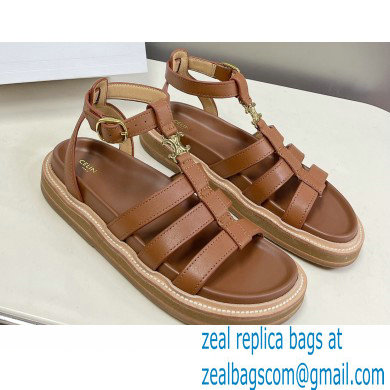 Celine TRIOMPHE Sandals In Calfskin Brown 2023