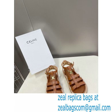 Celine TRIOMPHE Sandals In Calfskin Brown 2023 - Click Image to Close